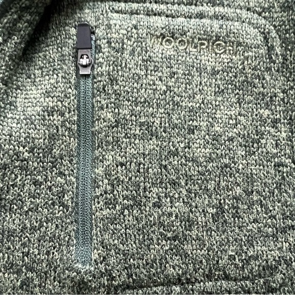 Woolrich Men's Green Quarter-Zip Sweater fleece size Large - Picture 6 of 6